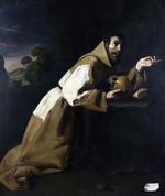 欧洲12-19世纪油画五_Francisco de Zurbaran - Saint Francis in Meditation